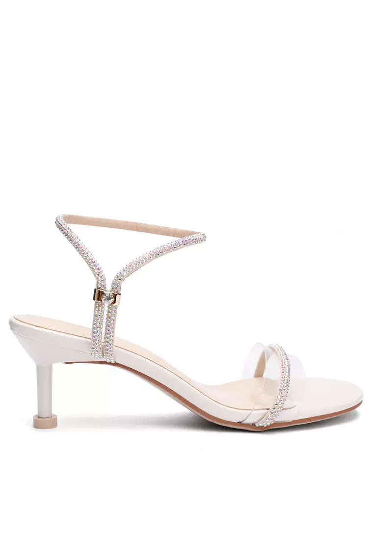 Girly Ankle Strap Heeled Sandals 367-3