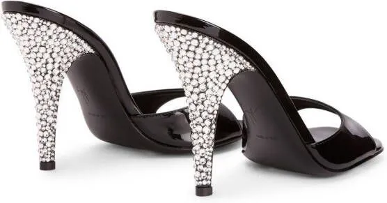 Giuseppe Zanotti Marthe crystal 85mm sandals Black