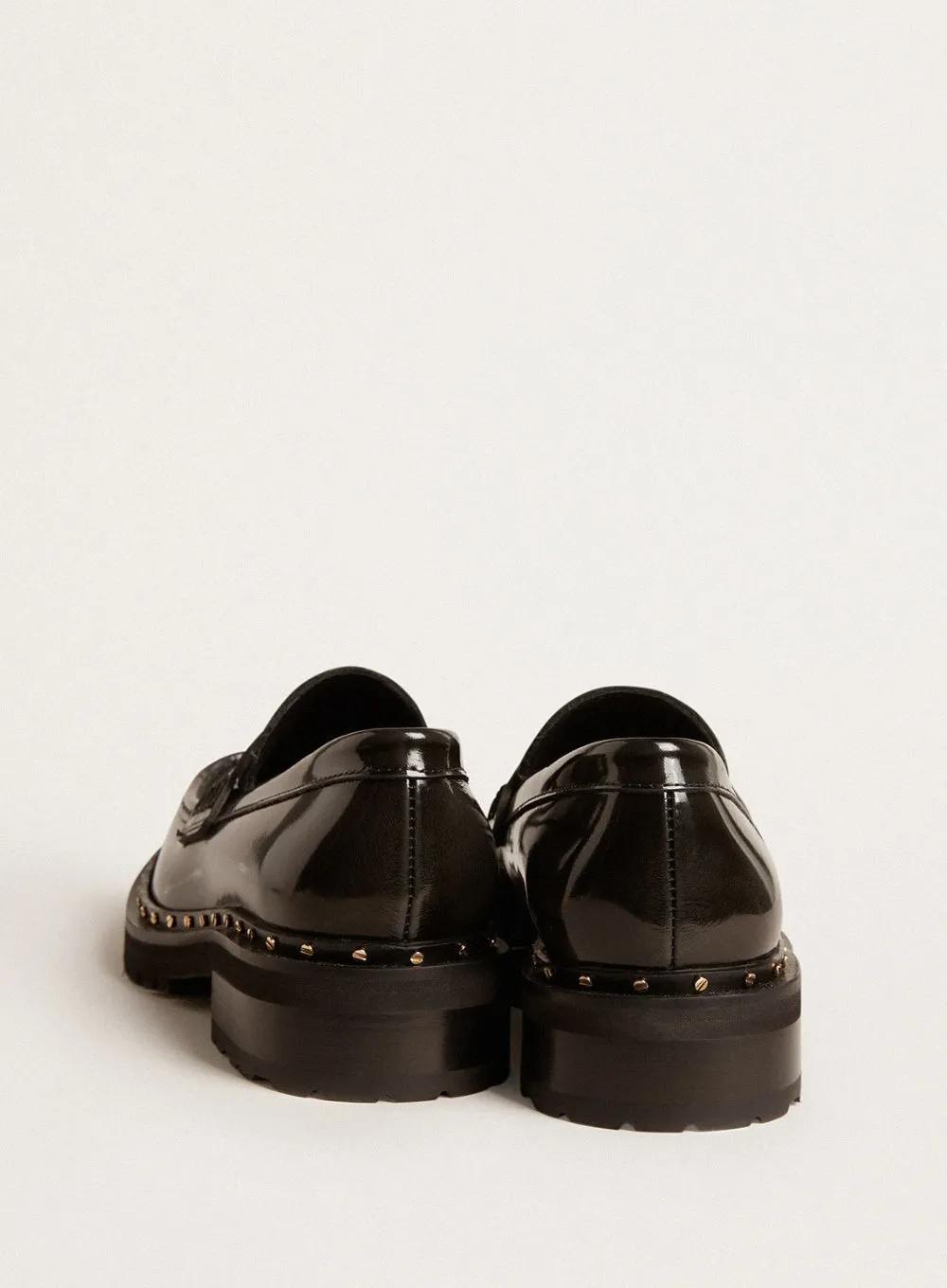 GOLDEN GOOSE | Studded Black Leather Chunky Loafers