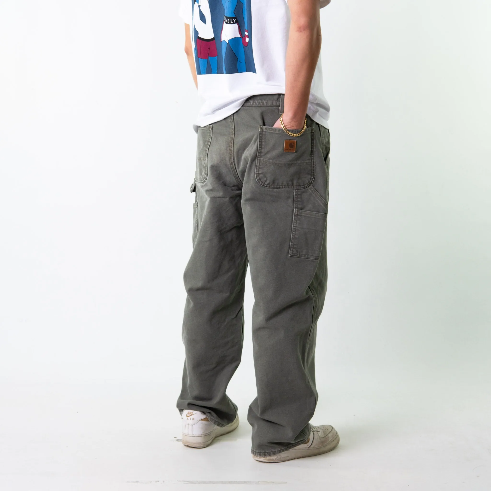 Green 90s Carhartt  Cargo Skater Trousers Pants Jeans (38x30)