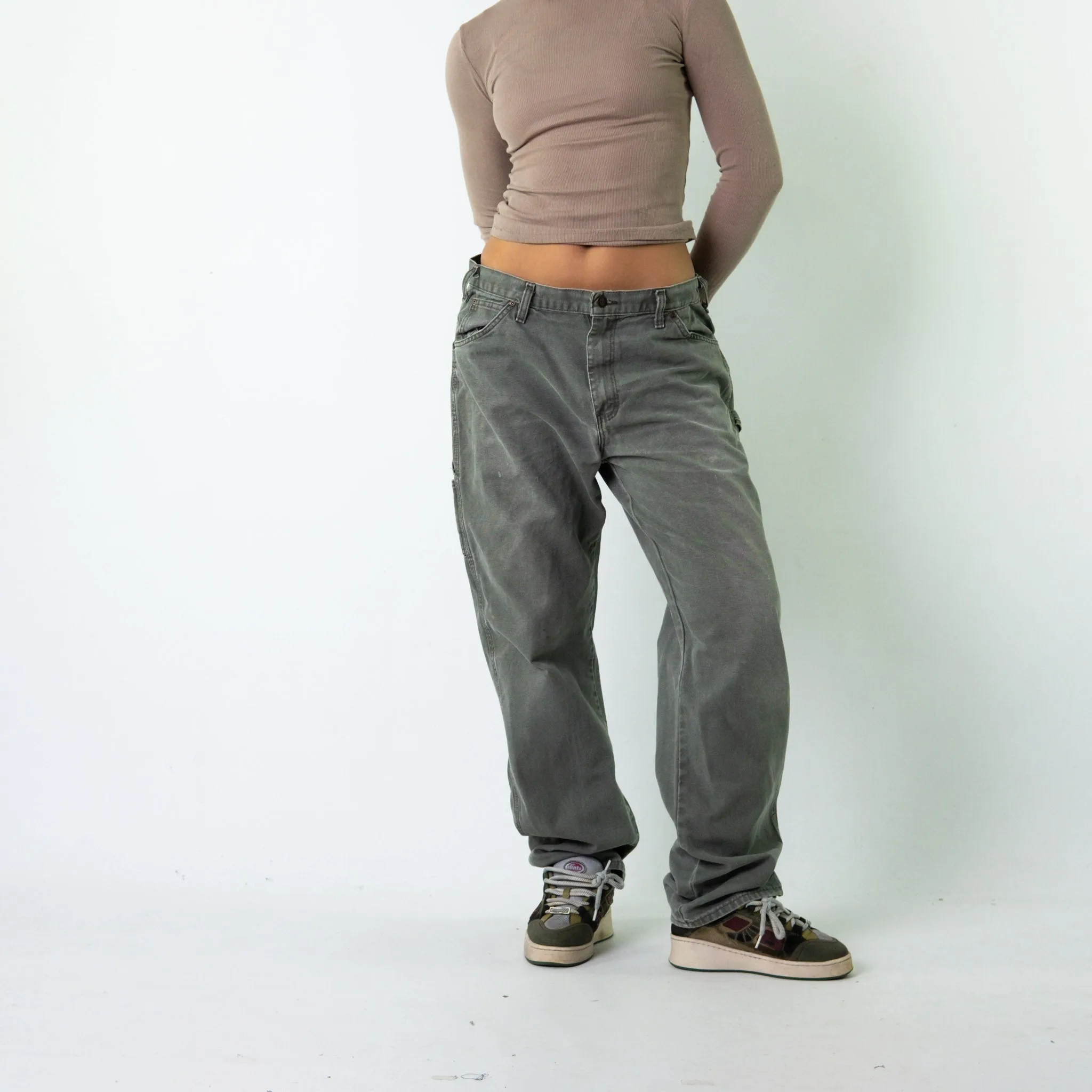 Green 90s Dickies  Cargo Skater Trousers Pants Jeans (33x33)