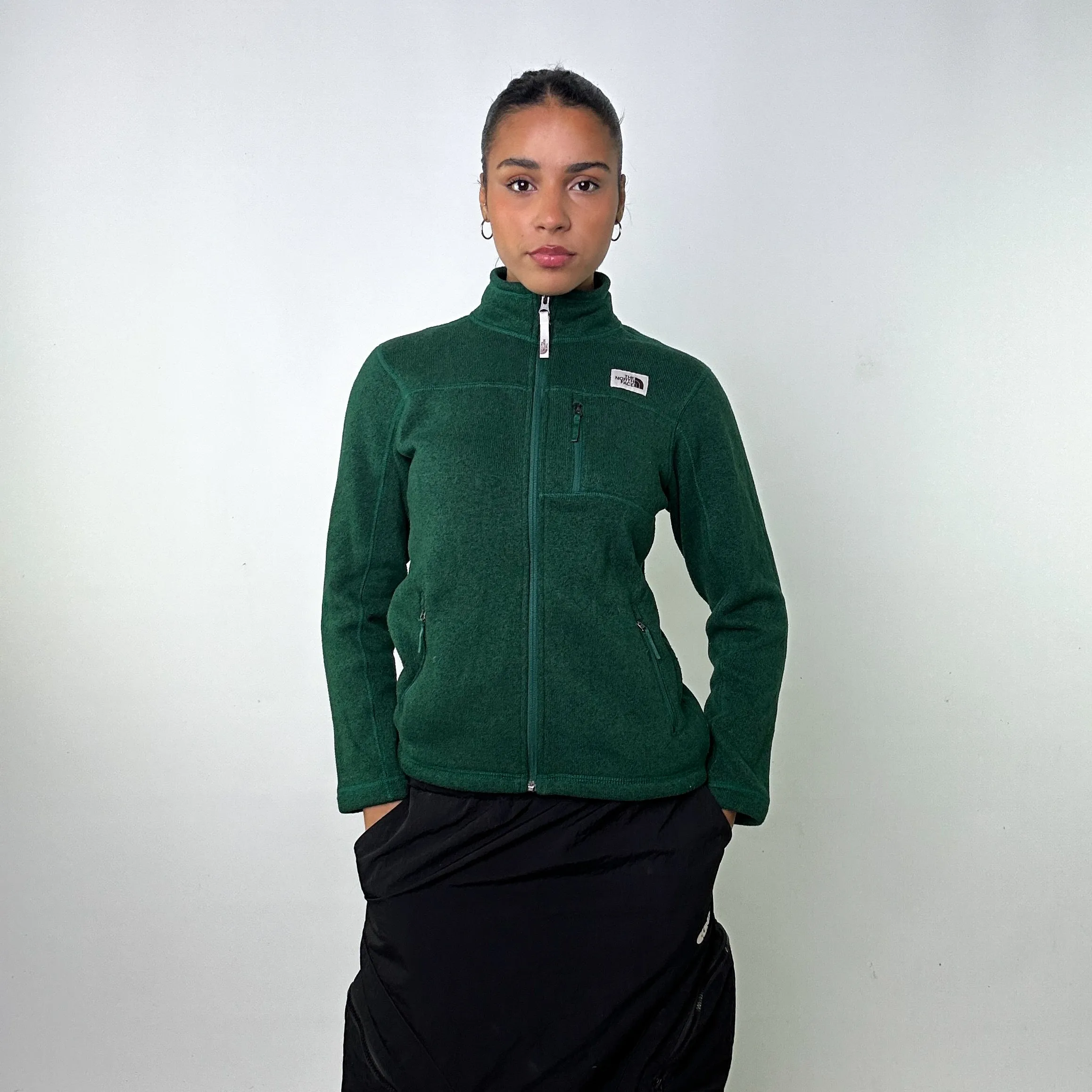 Green y2ks The North Face Full Zip Feece (L)