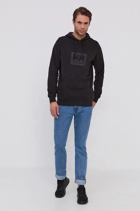 Helly Hansen cotton sweatshirt black color