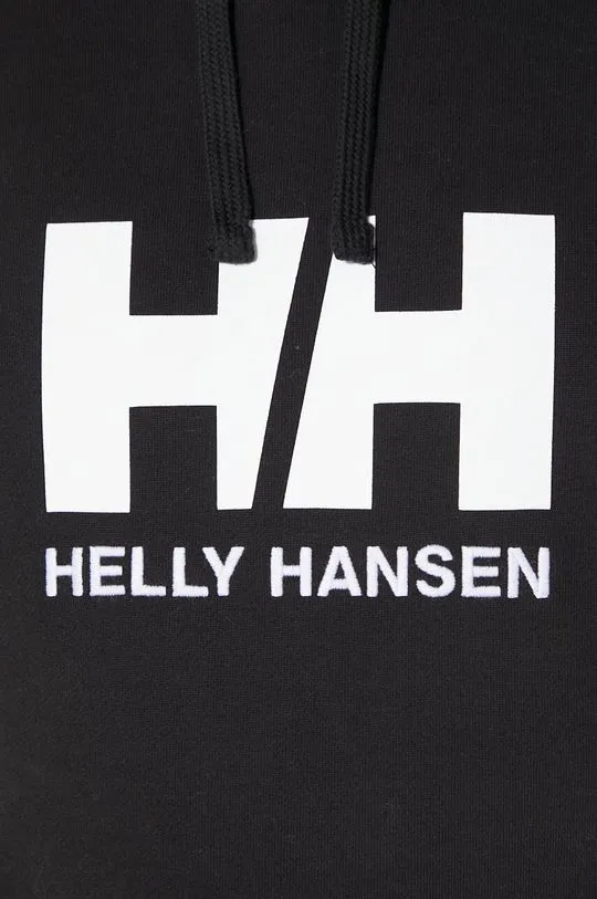 Helly Hansen cotton sweatshirt HH LOGO HOODIE men's black color 33977