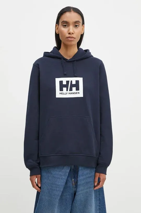 Helly Hansen cotton sweatshirt navy blue color