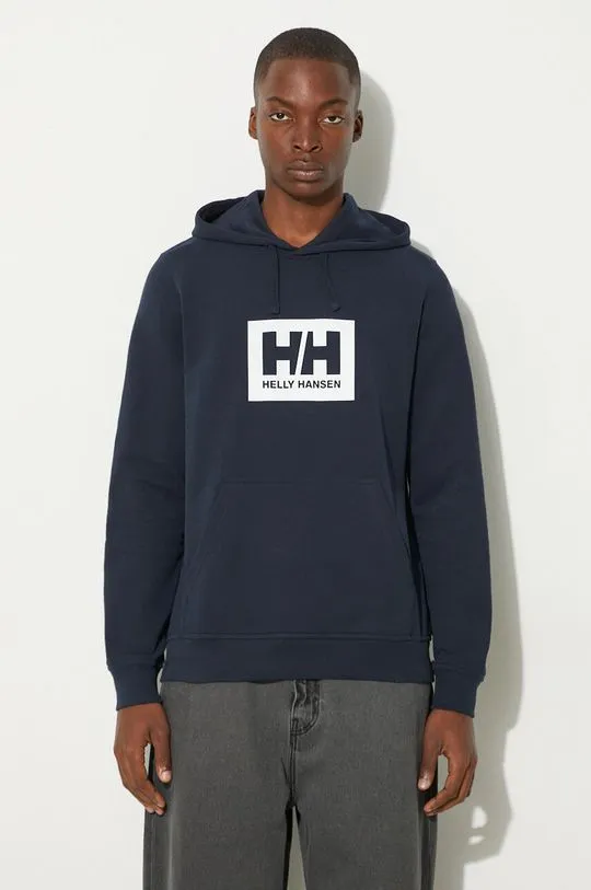 Helly Hansen cotton sweatshirt navy blue color