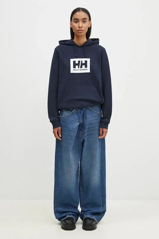 Helly Hansen cotton sweatshirt navy blue color