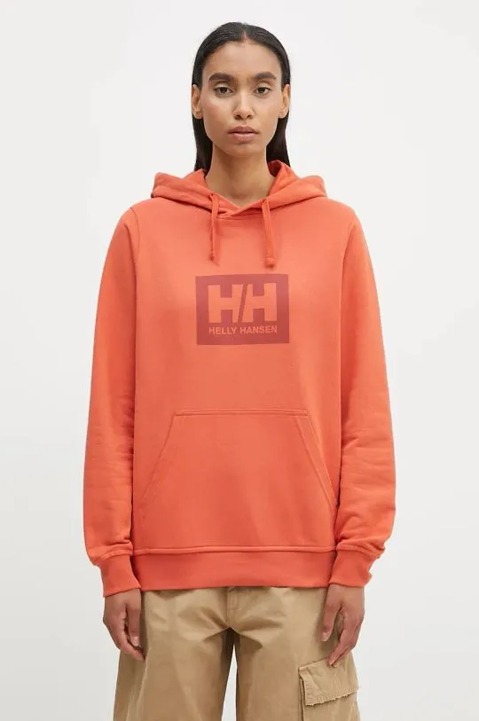 Helly Hansen cotton sweatshirt orange color