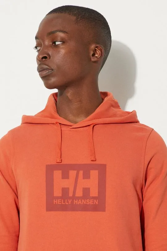 Helly Hansen cotton sweatshirt orange color