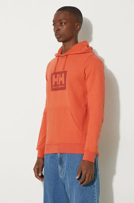 Helly Hansen cotton sweatshirt orange color