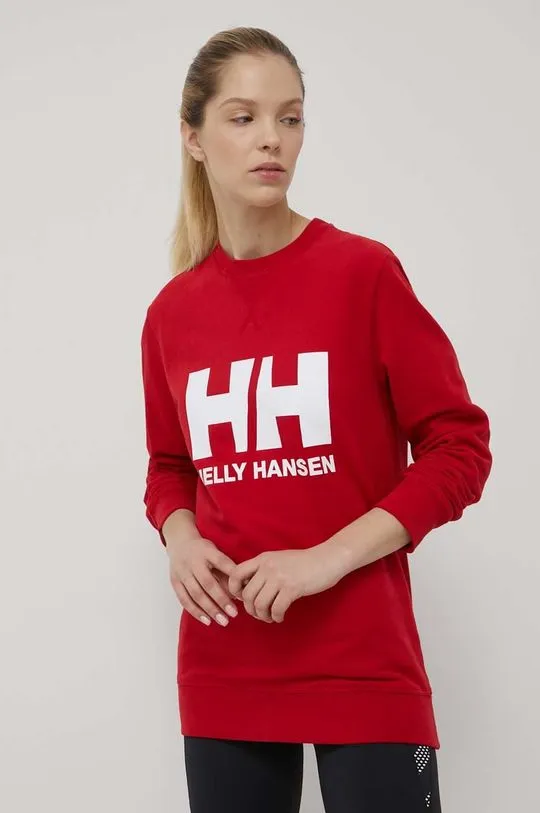 Helly Hansen sweatshirt women's red color