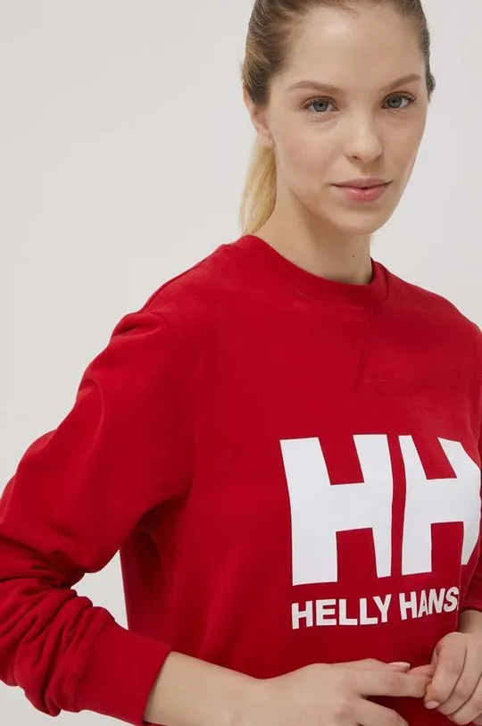 Helly Hansen sweatshirt women's red color