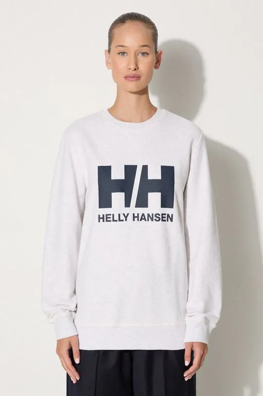 Helly Hansen sweatshirt women's white color