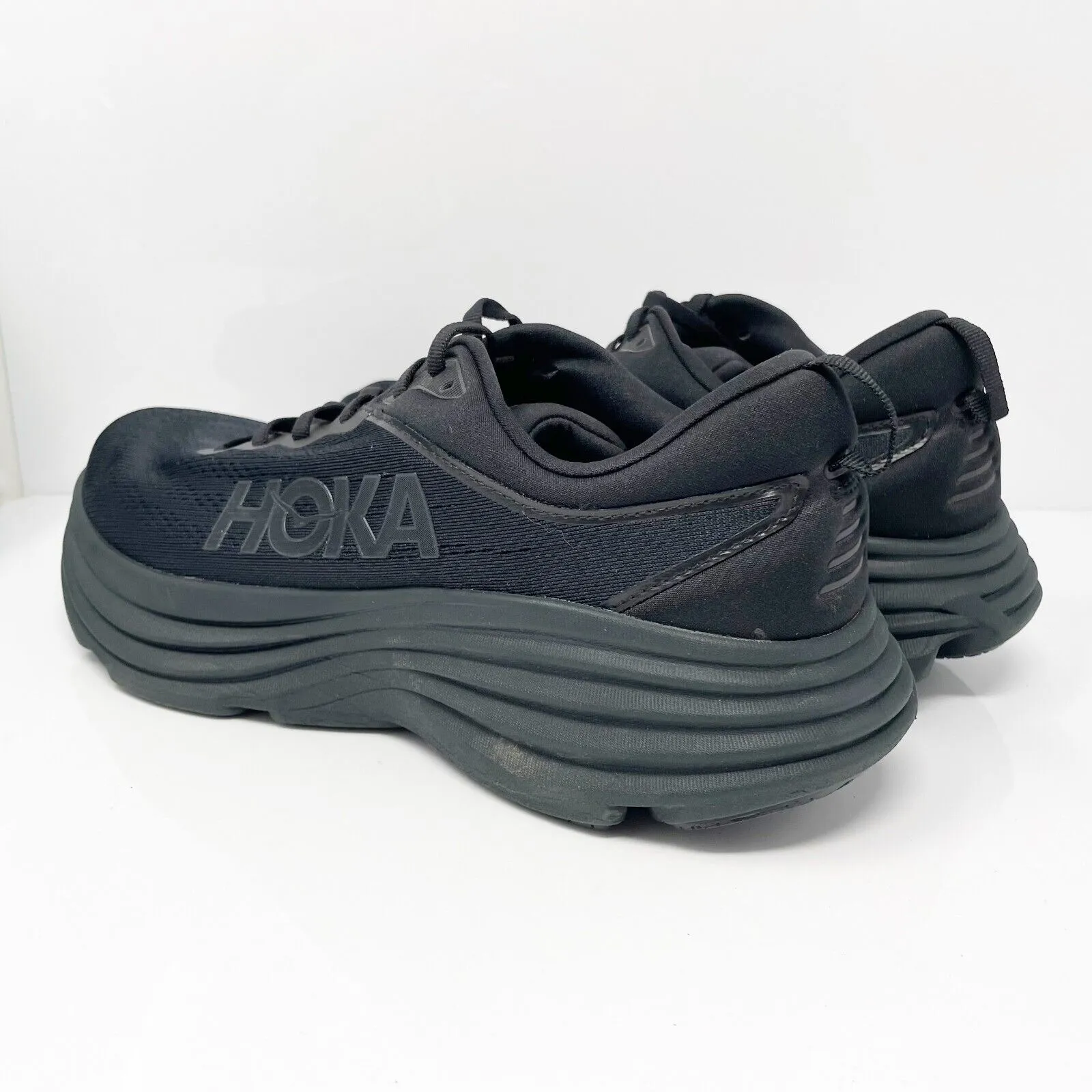 Hoka One One Mens Bondi 8 1123202 BBLC Black Running Shoes Sneakers Size 12 D