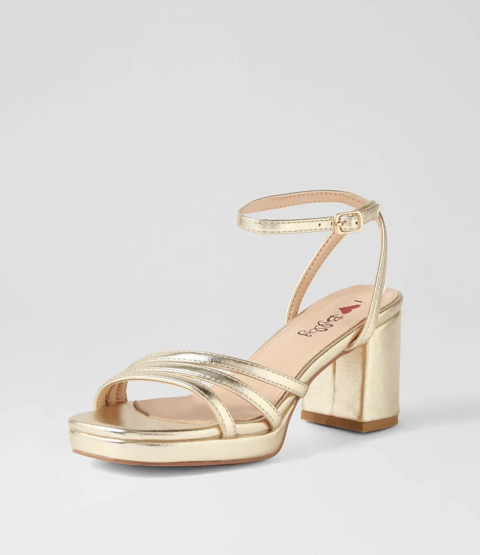 I LOVE BILLY Humber Pale Gold Sandals