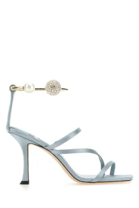 Jimmy Choo Powder Blue Satin Ottilia Sandals