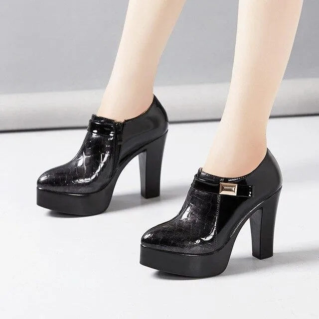 Leather Ankle Boots - Women Shoes