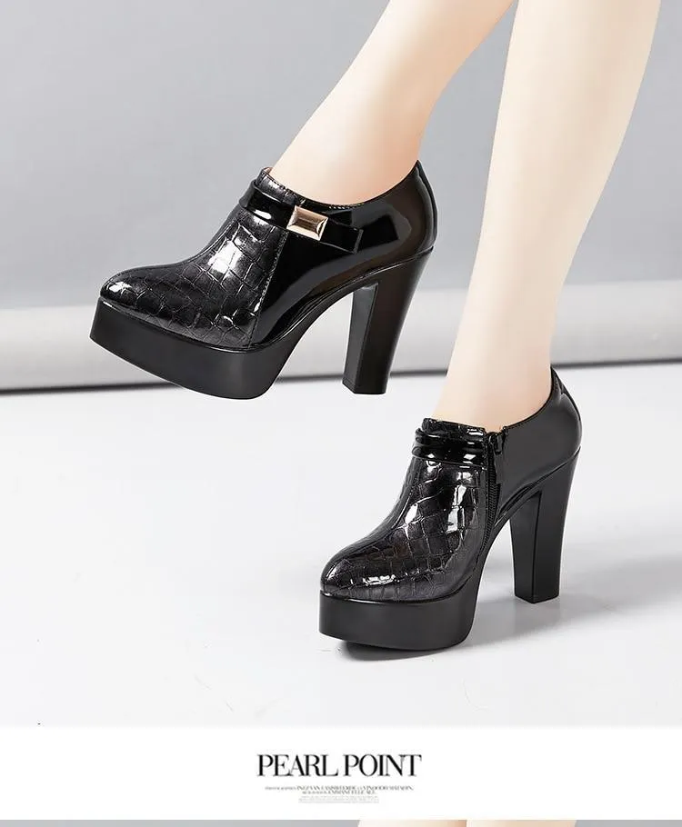 Leather Ankle Boots - Women Shoes