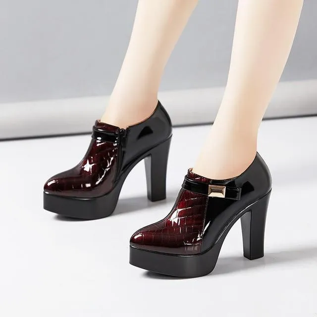 Leather Ankle Boots - Women Shoes