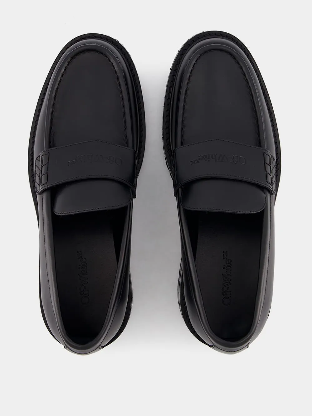 Leather Loafers with Debossed Logo