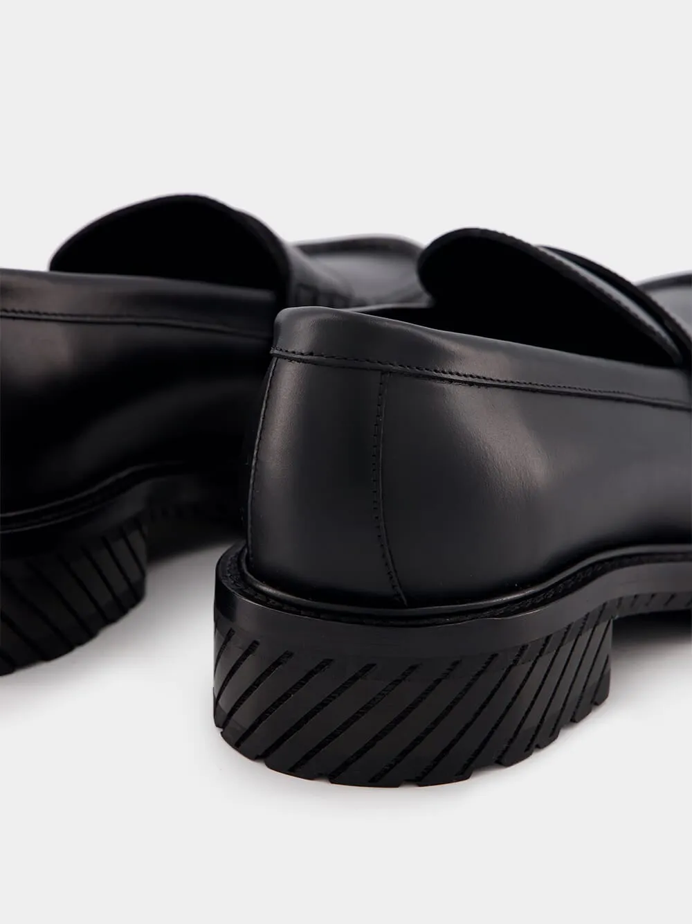 Leather Loafers with Debossed Logo