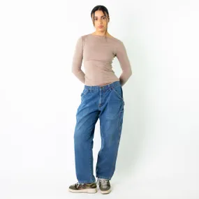 Light Blue Denim 90s Baggy Hip Hop Riverside Cargo Skater Trousers Pants Jeans (32x29)