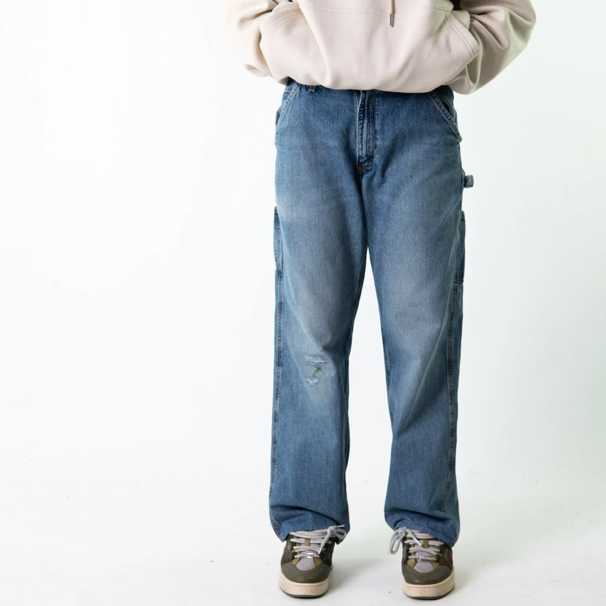 Light Blue Denim 90s Carhartt  Cargo Skater Trousers Pants Jeans (30x31)