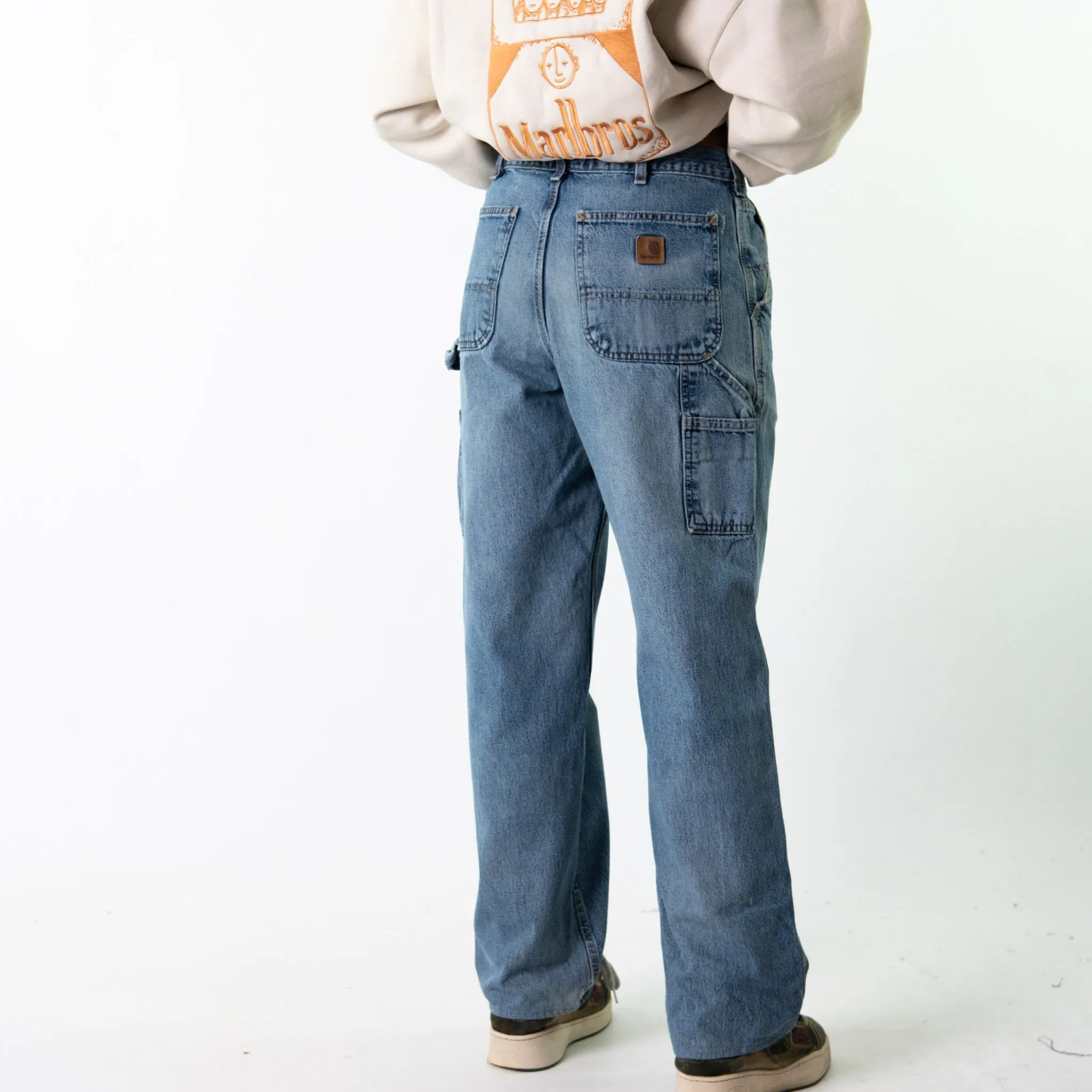 Light Blue Denim 90s Carhartt  Cargo Skater Trousers Pants Jeans (30x31)