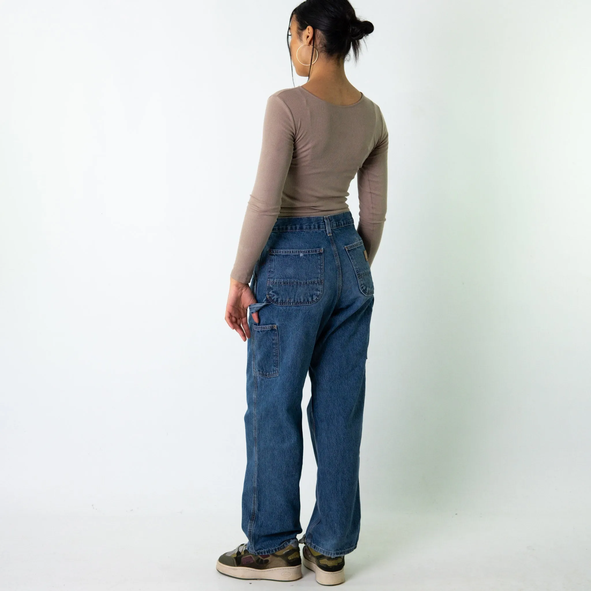 Light Blue Denim 90s Carhartt  Cargo Skater Trousers Pants Jeans (30x32)