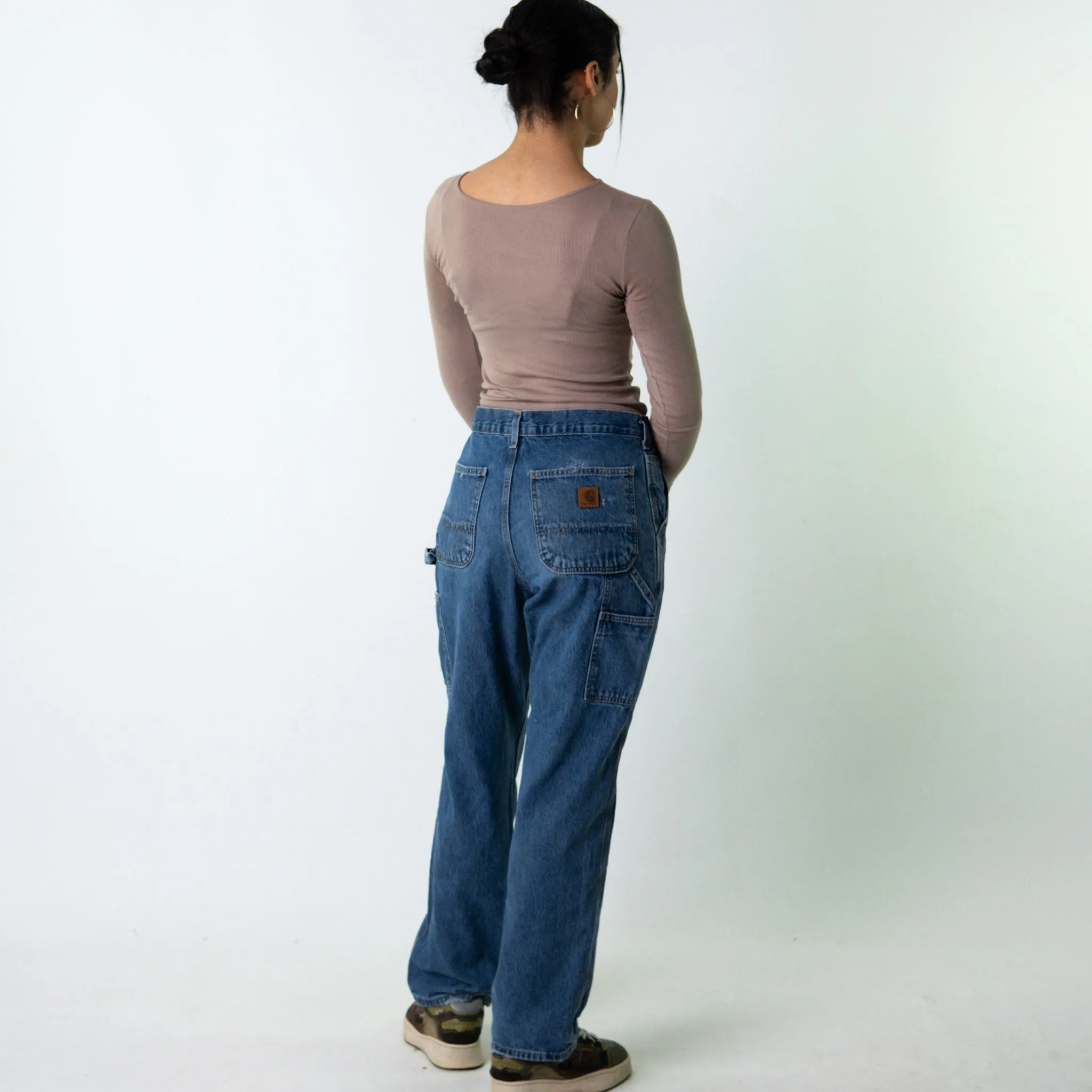 Light Blue Denim 90s Carhartt  Cargo Skater Trousers Pants Jeans (30x32)