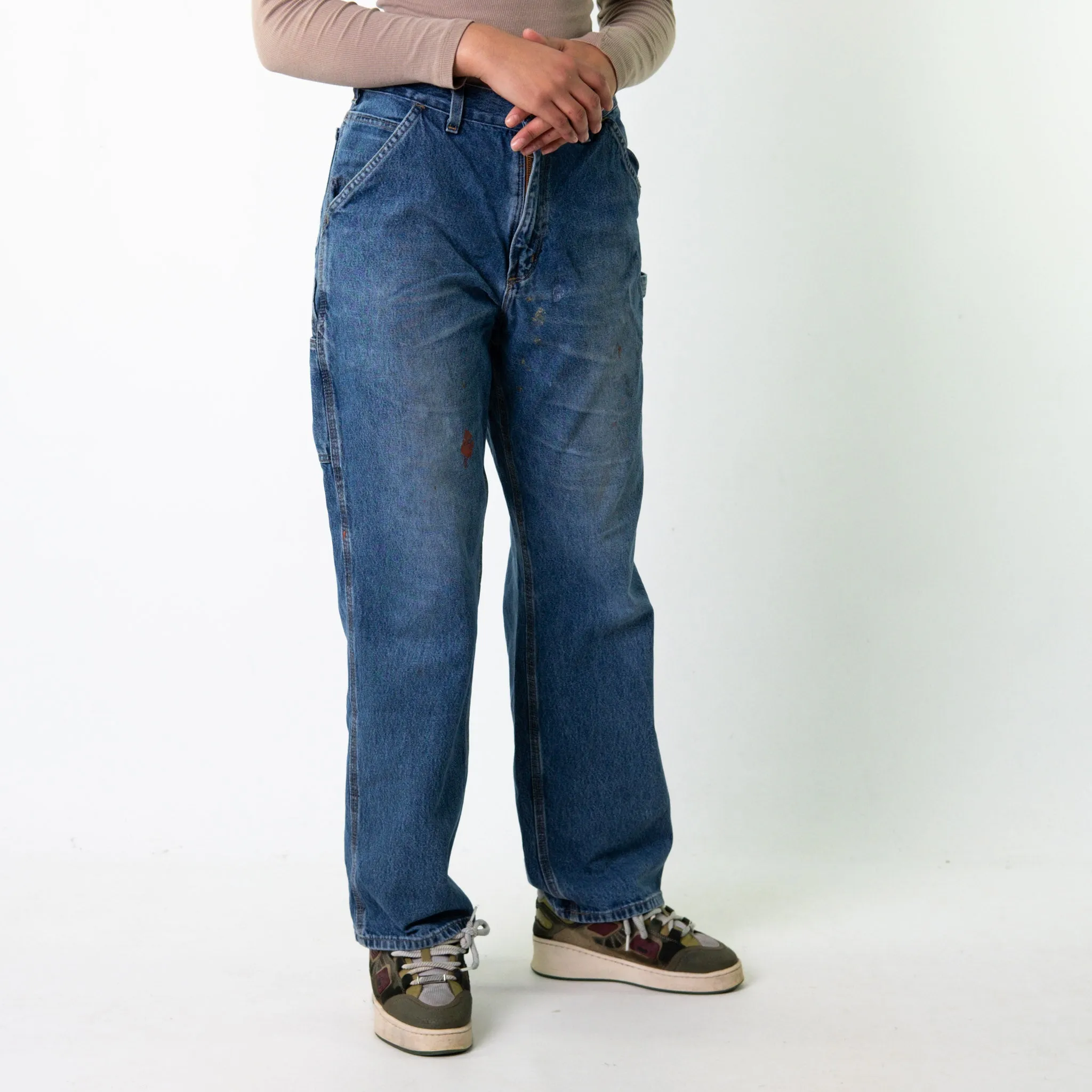 Light Blue Denim 90s Carhartt  Cargo Skater Trousers Pants Jeans (30x32)