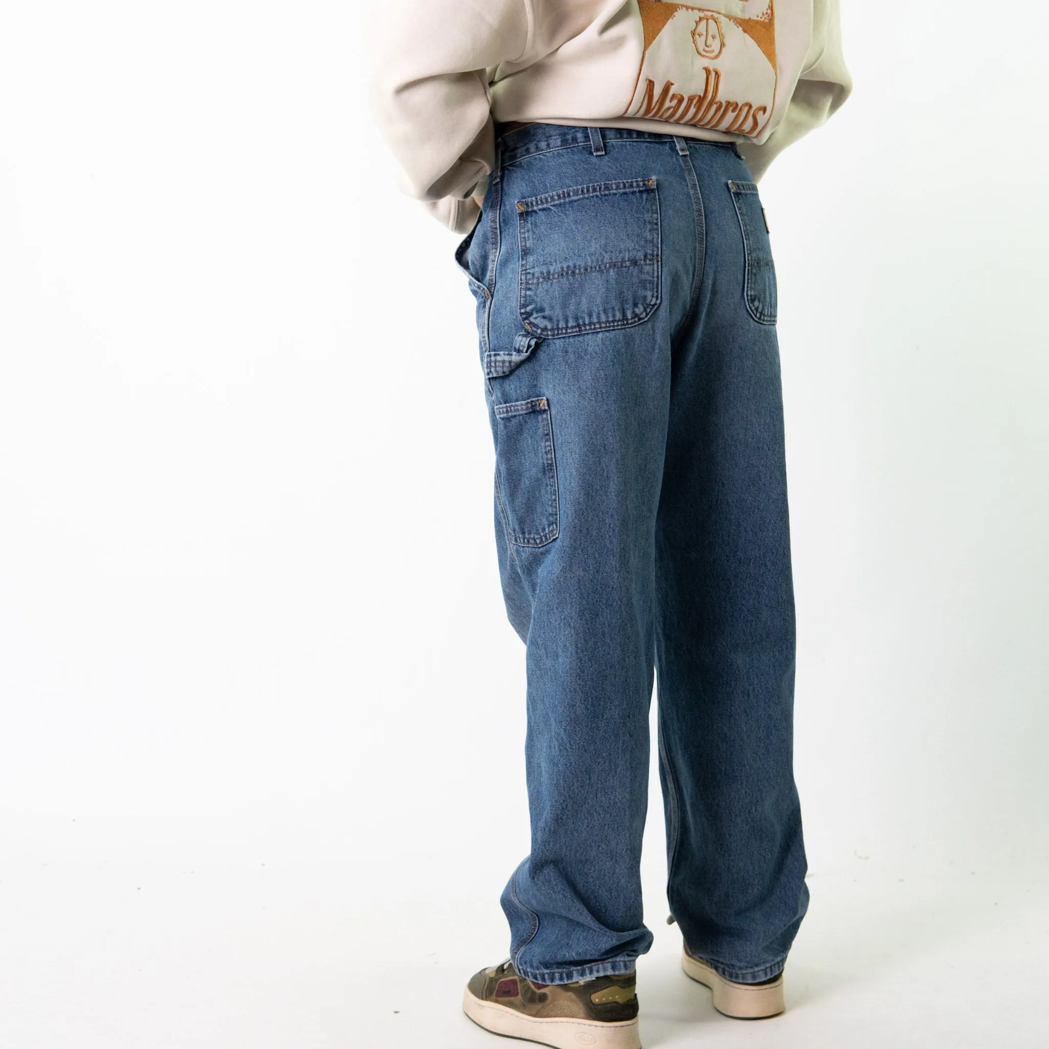 Light Blue Denim 90s Carhartt  Cargo Skater Trousers Pants Jeans (34x32)