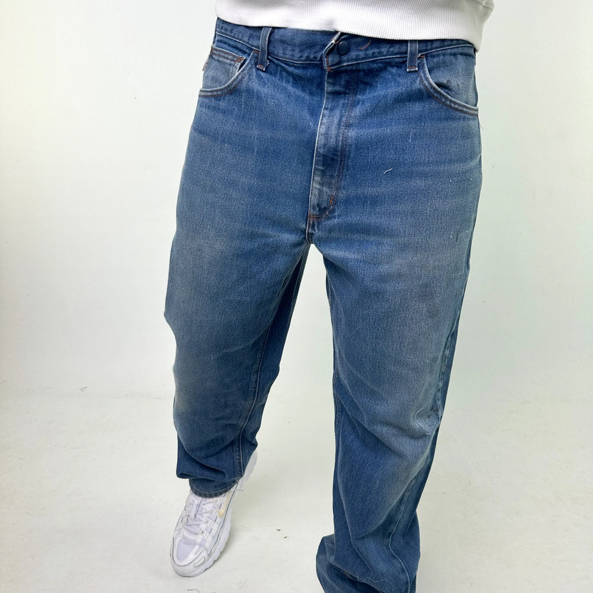 Light Blue Denim 90s Carhartt Cargo Skater Trousers Pants Jeans (38x32)