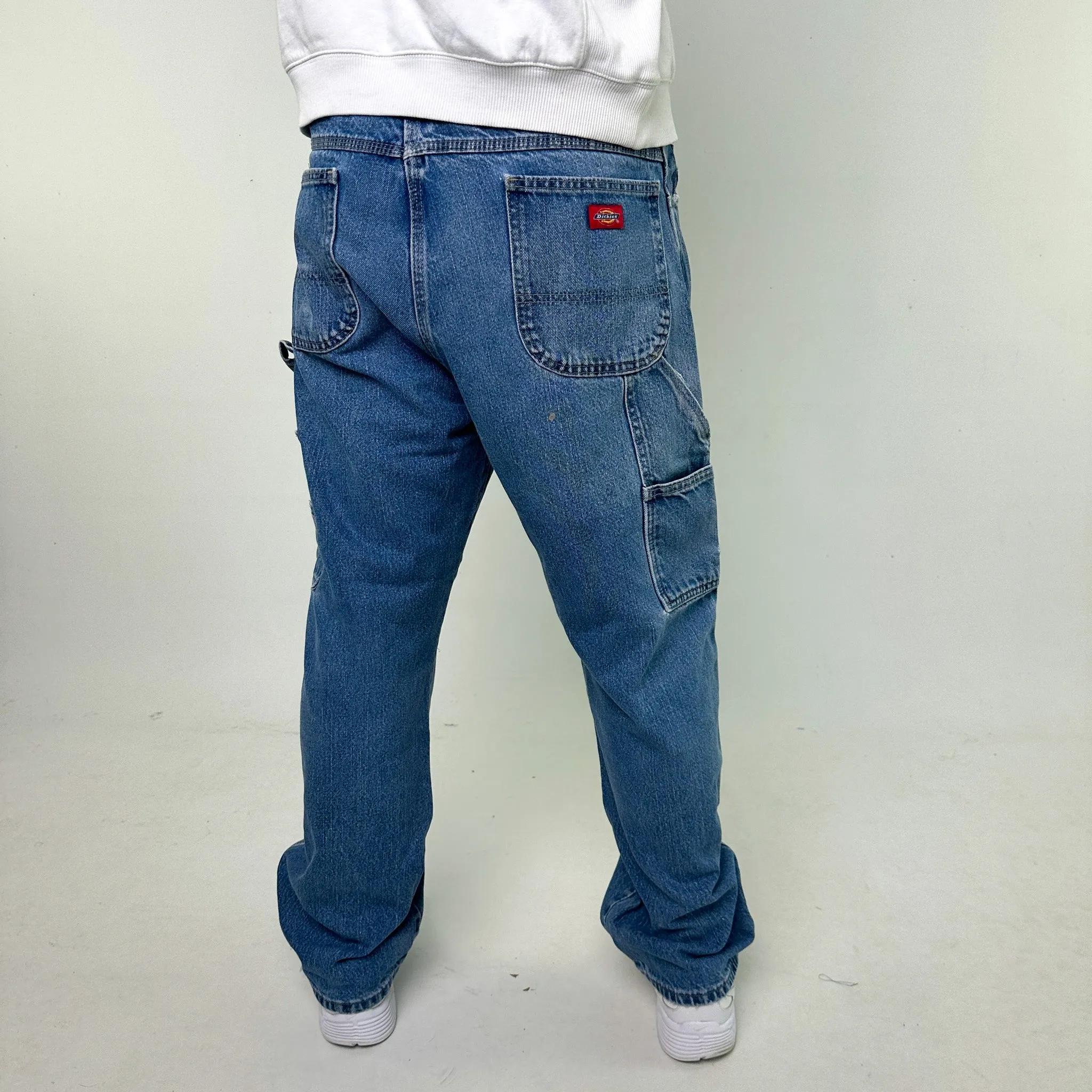 Light Blue Denim 90s Dickies Cargo Skater Trousers Pants Jeans (36x32)