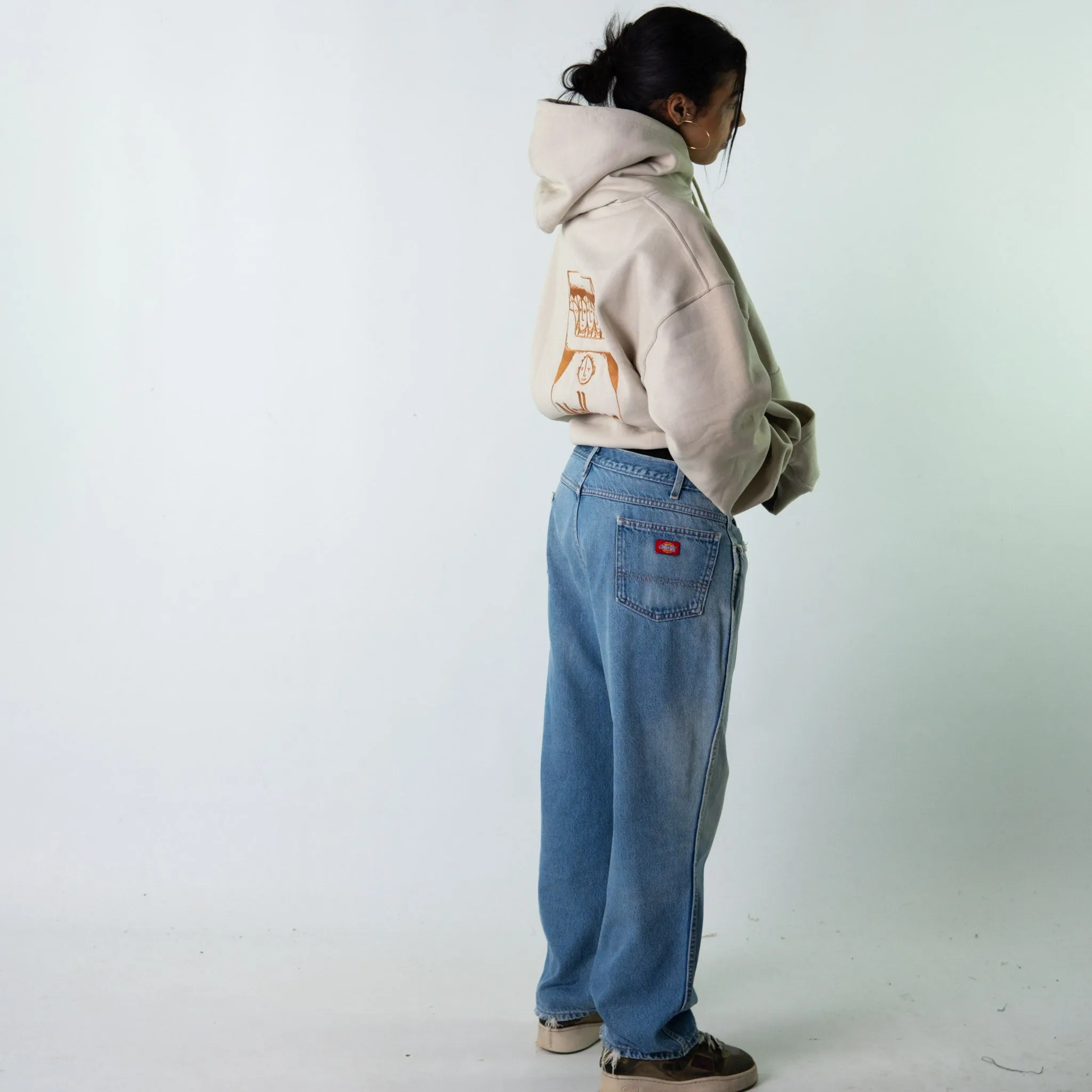 Light Blue Denim 90s Dickies  Cargo Skater Trousers Pants Jeans (38x30)