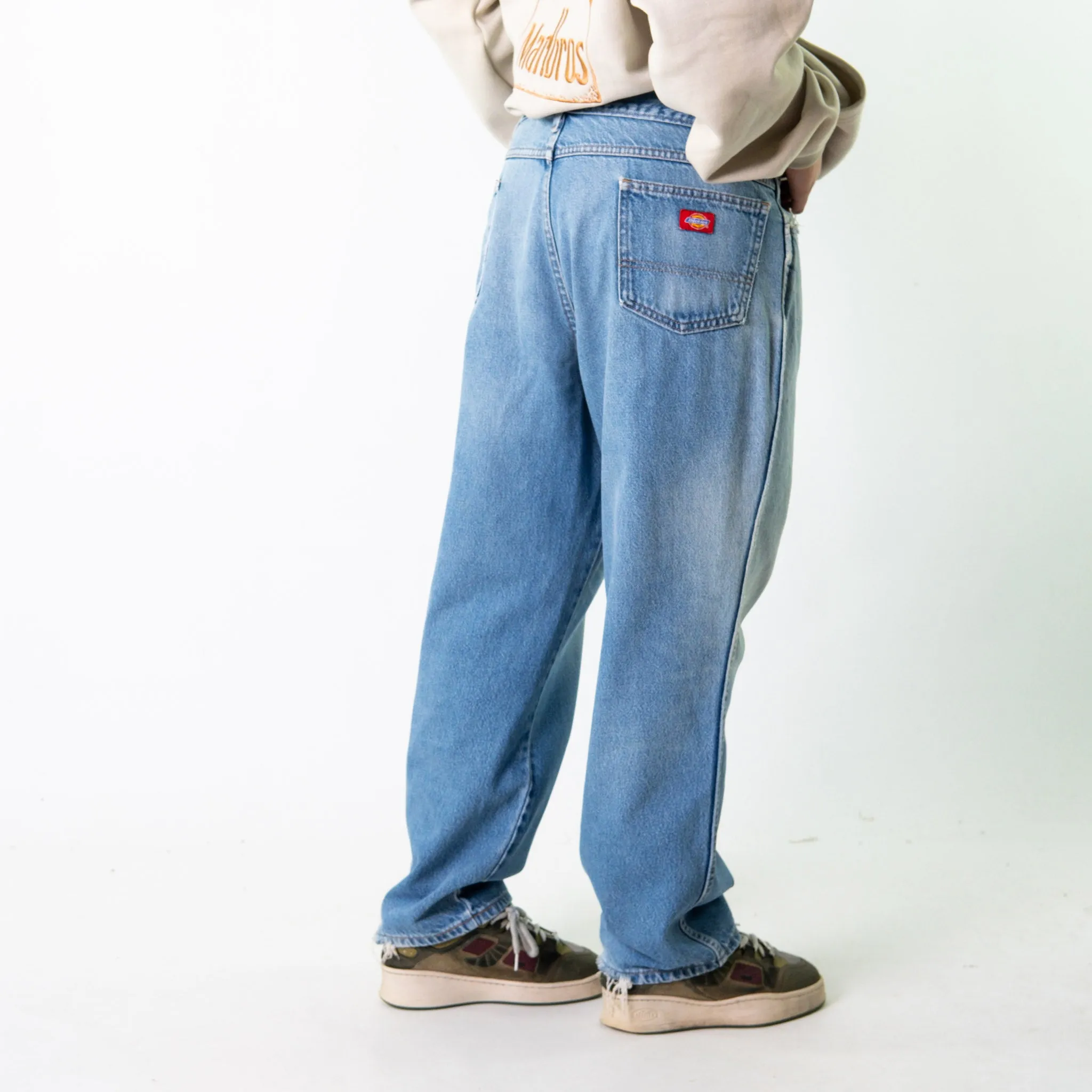 Light Blue Denim 90s Dickies  Cargo Skater Trousers Pants Jeans (38x30)