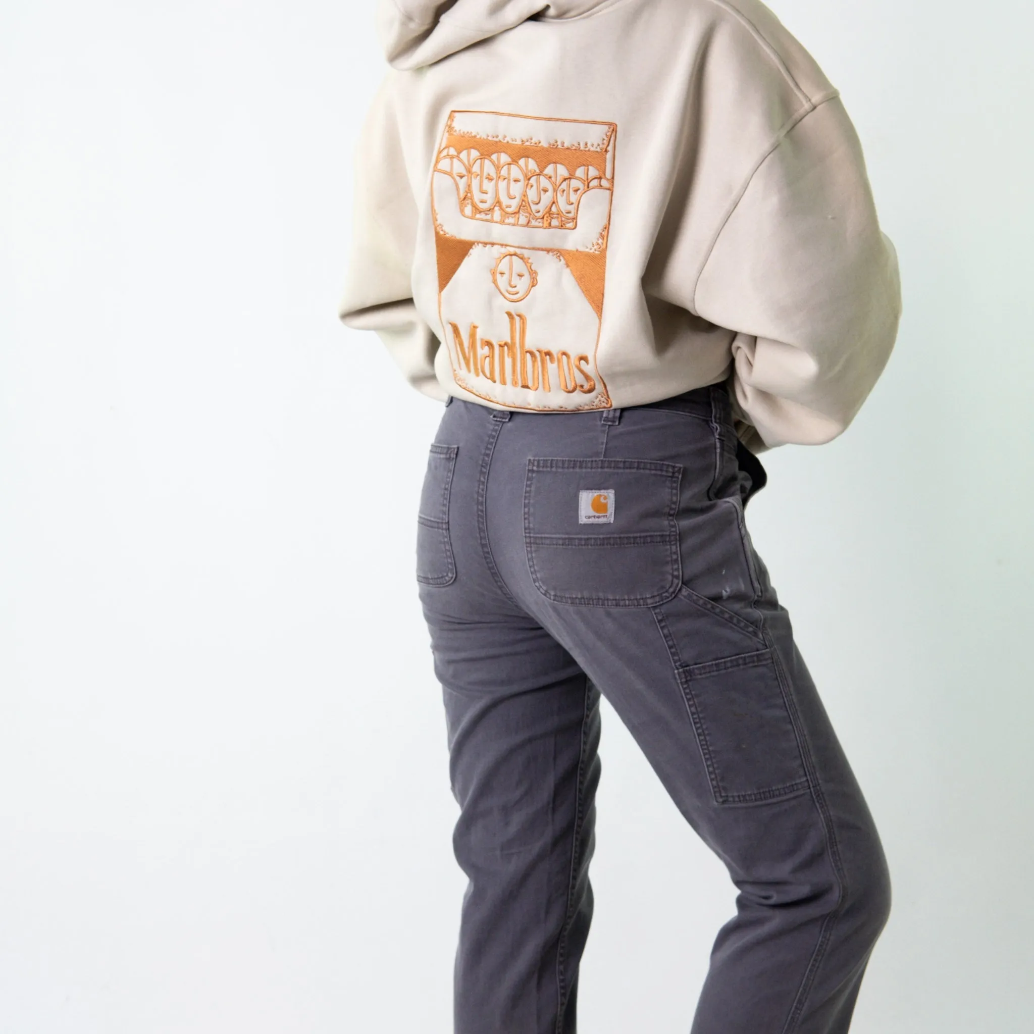 Light Grey 90s Carhartt  Cargo Skater Trousers Pants Jeans (30x30)