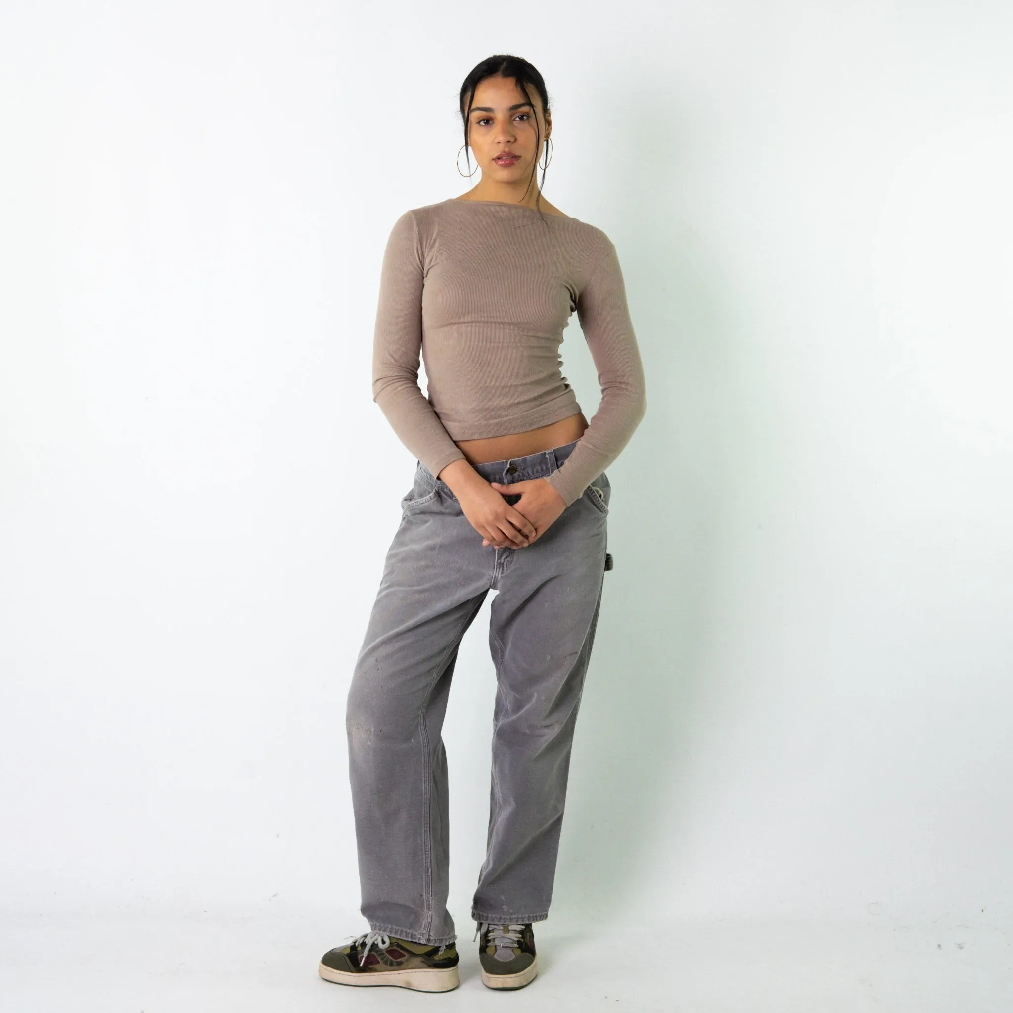 Light Grey 90s Carhartt  Cargo Skater Trousers Pants Jeans (32x30)