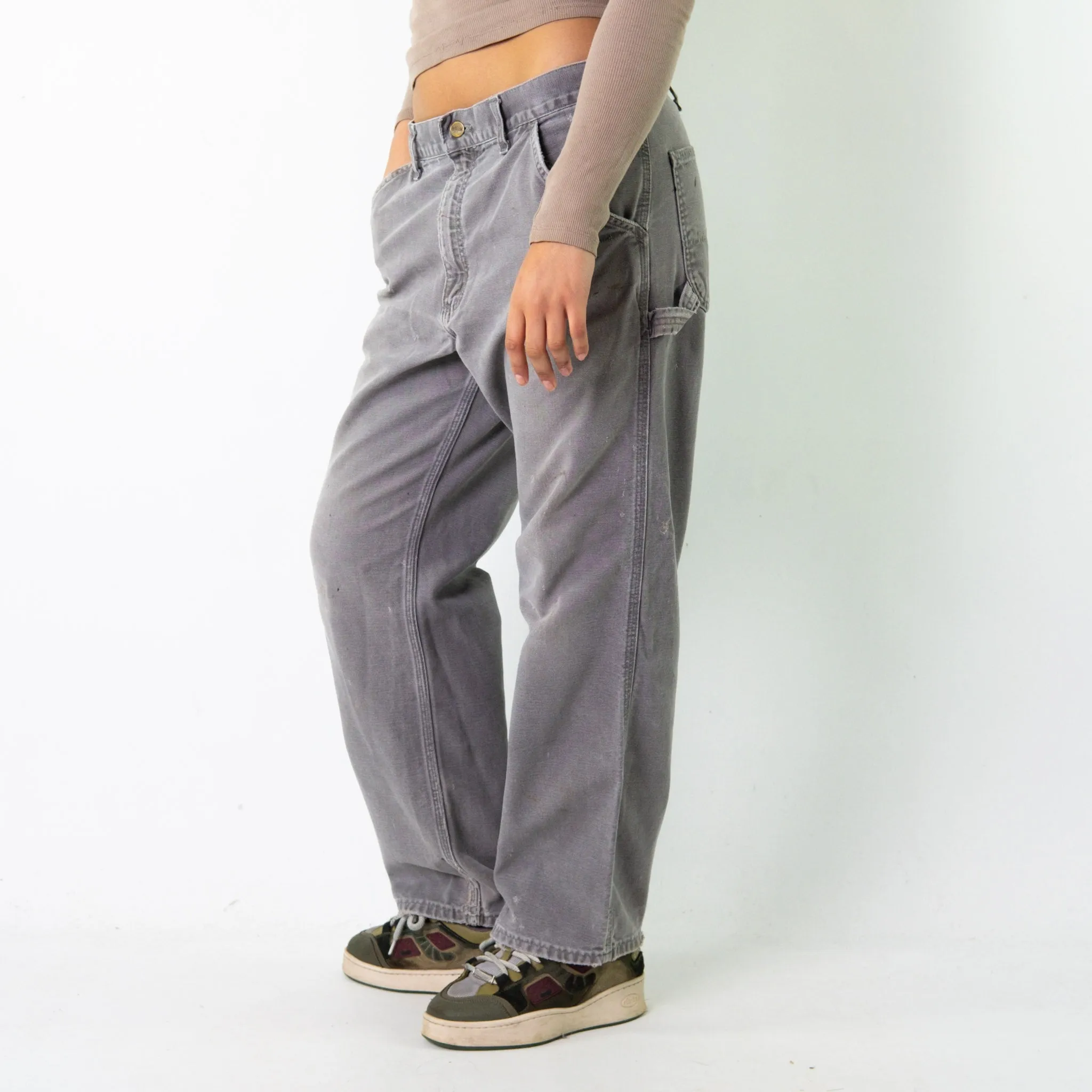 Light Grey 90s Carhartt  Cargo Skater Trousers Pants Jeans (32x30)