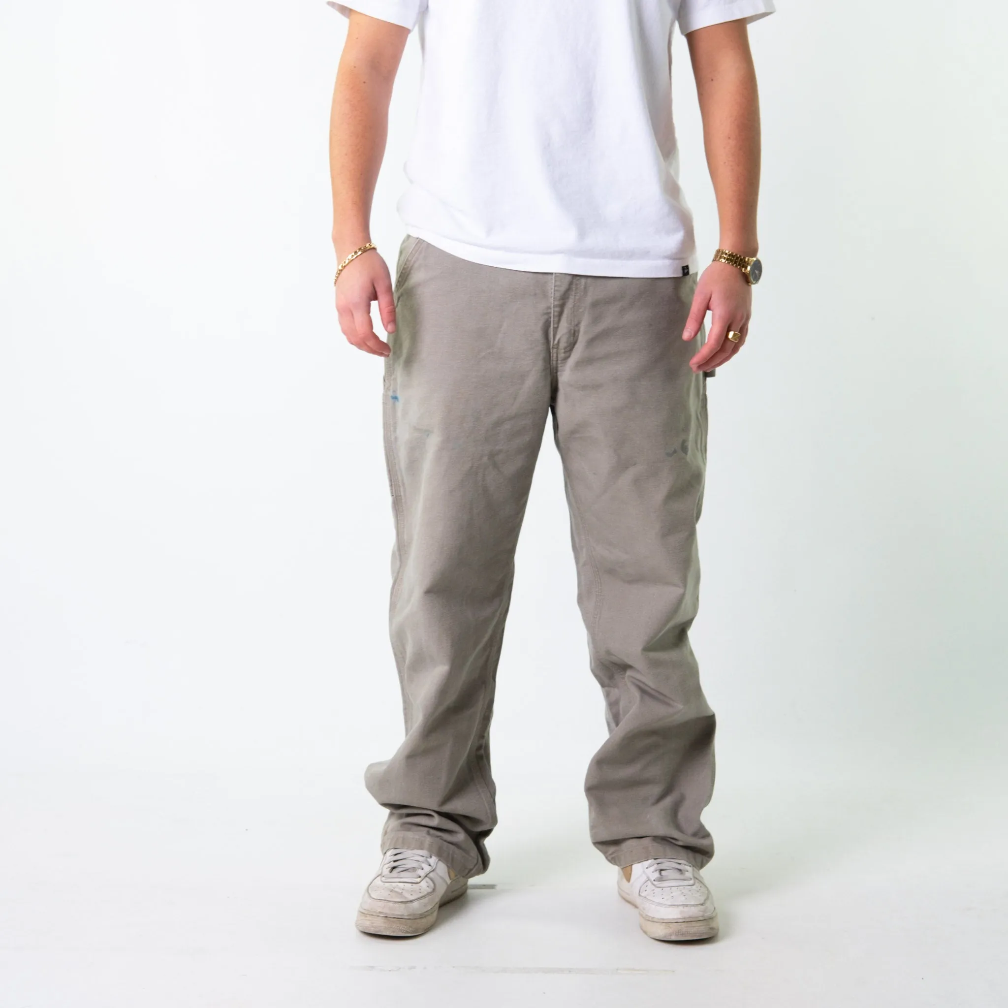 Light Grey 90s Carhartt  Cargo Skater Trousers Pants Jeans (36x30)