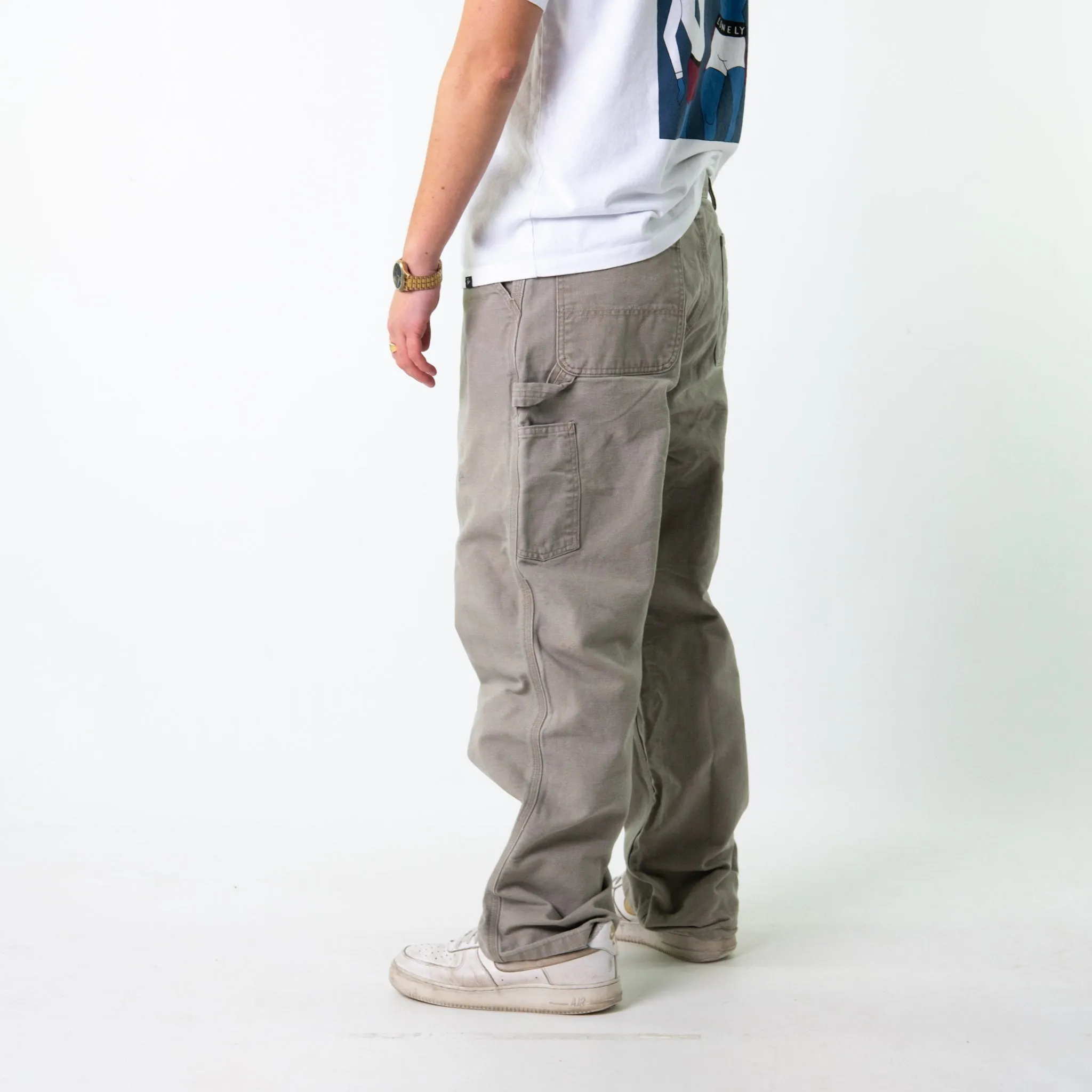 Light Grey 90s Carhartt  Cargo Skater Trousers Pants Jeans (36x30)