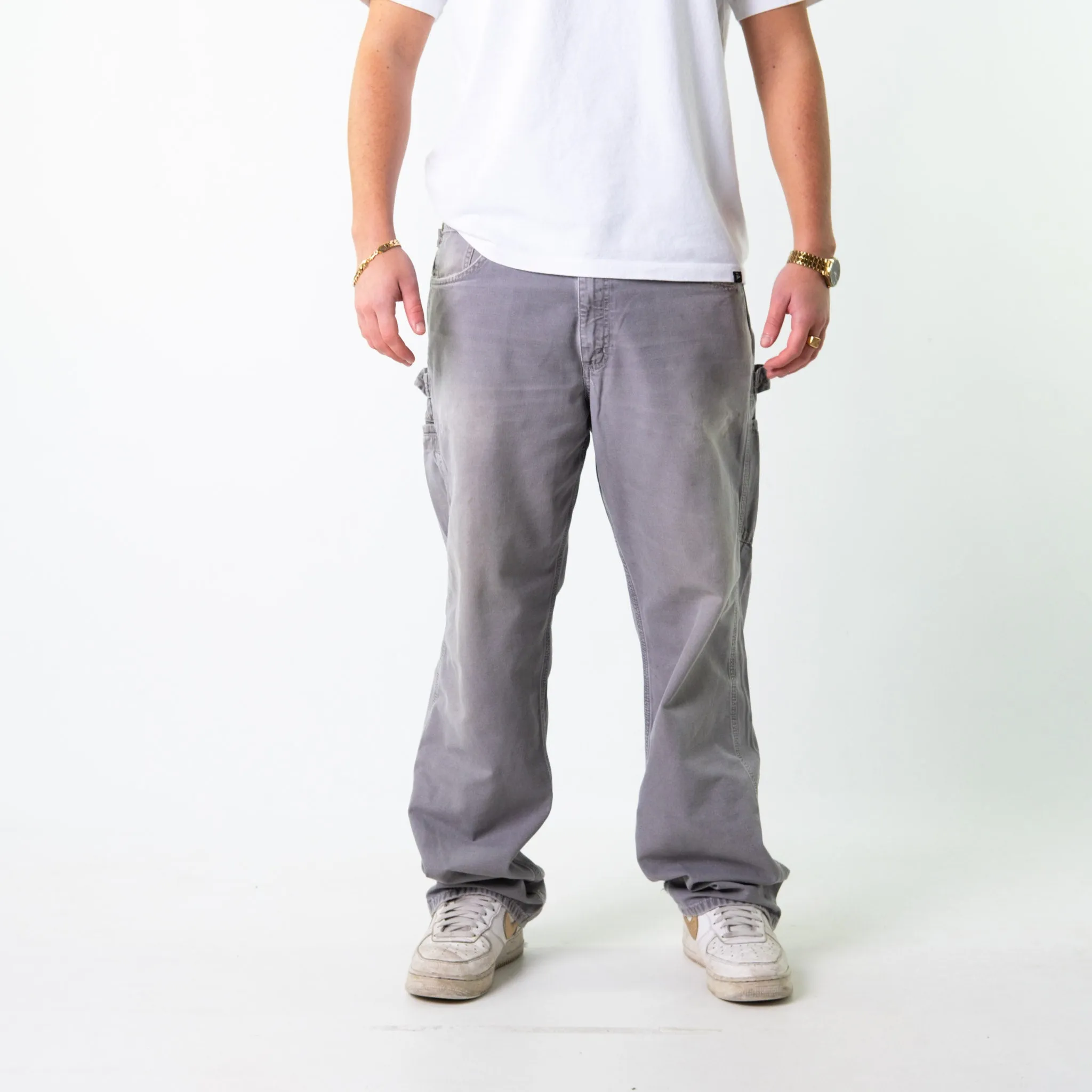 Light Grey 90s Carhartt  Cargo Skater Trousers Pants Jeans (36x34)