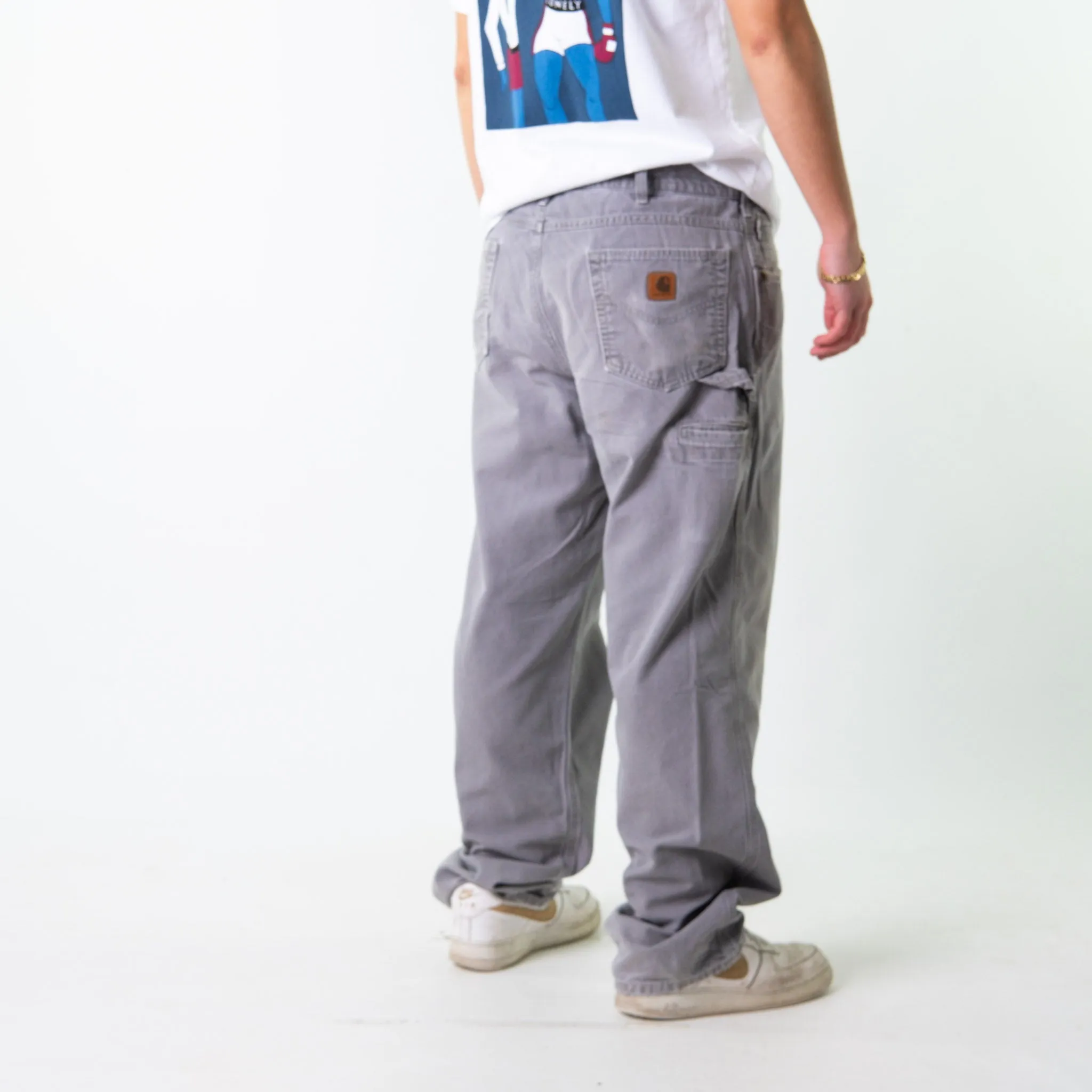 Light Grey 90s Carhartt  Cargo Skater Trousers Pants Jeans (36x34)