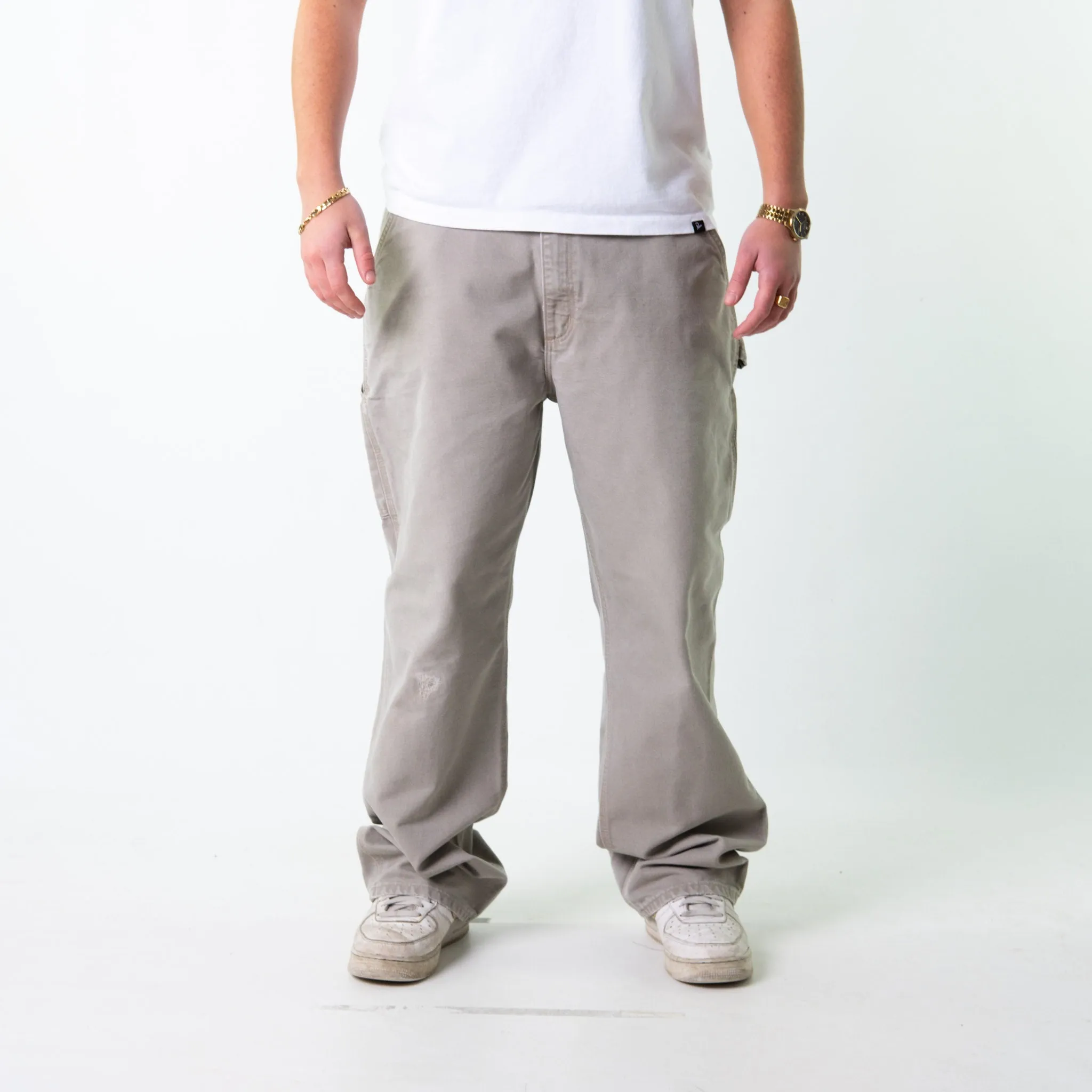 Light Grey 90s Carhartt  Cargo Skater Trousers Pants Jeans (38x32)