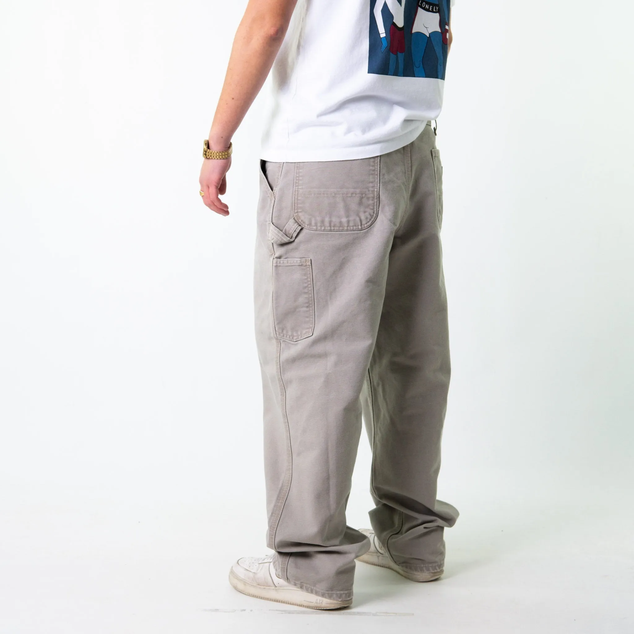 Light Grey 90s Carhartt  Cargo Skater Trousers Pants Jeans (38x32)