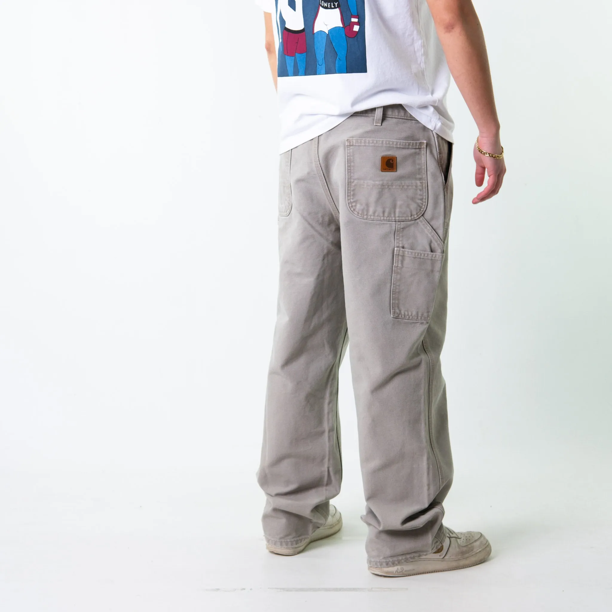 Light Grey 90s Carhartt  Cargo Skater Trousers Pants Jeans (38x32)