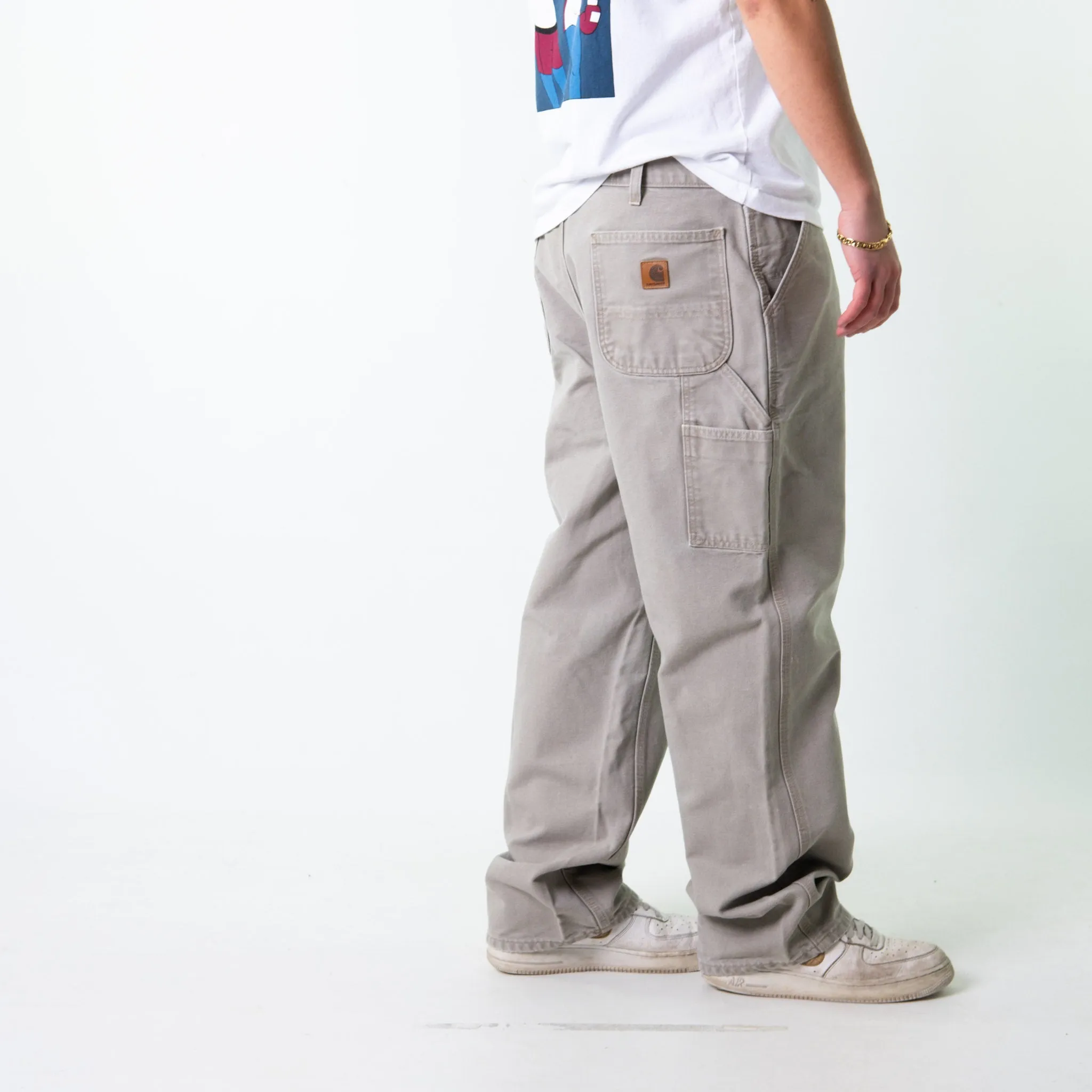 Light Grey 90s Carhartt  Cargo Skater Trousers Pants Jeans (38x32)