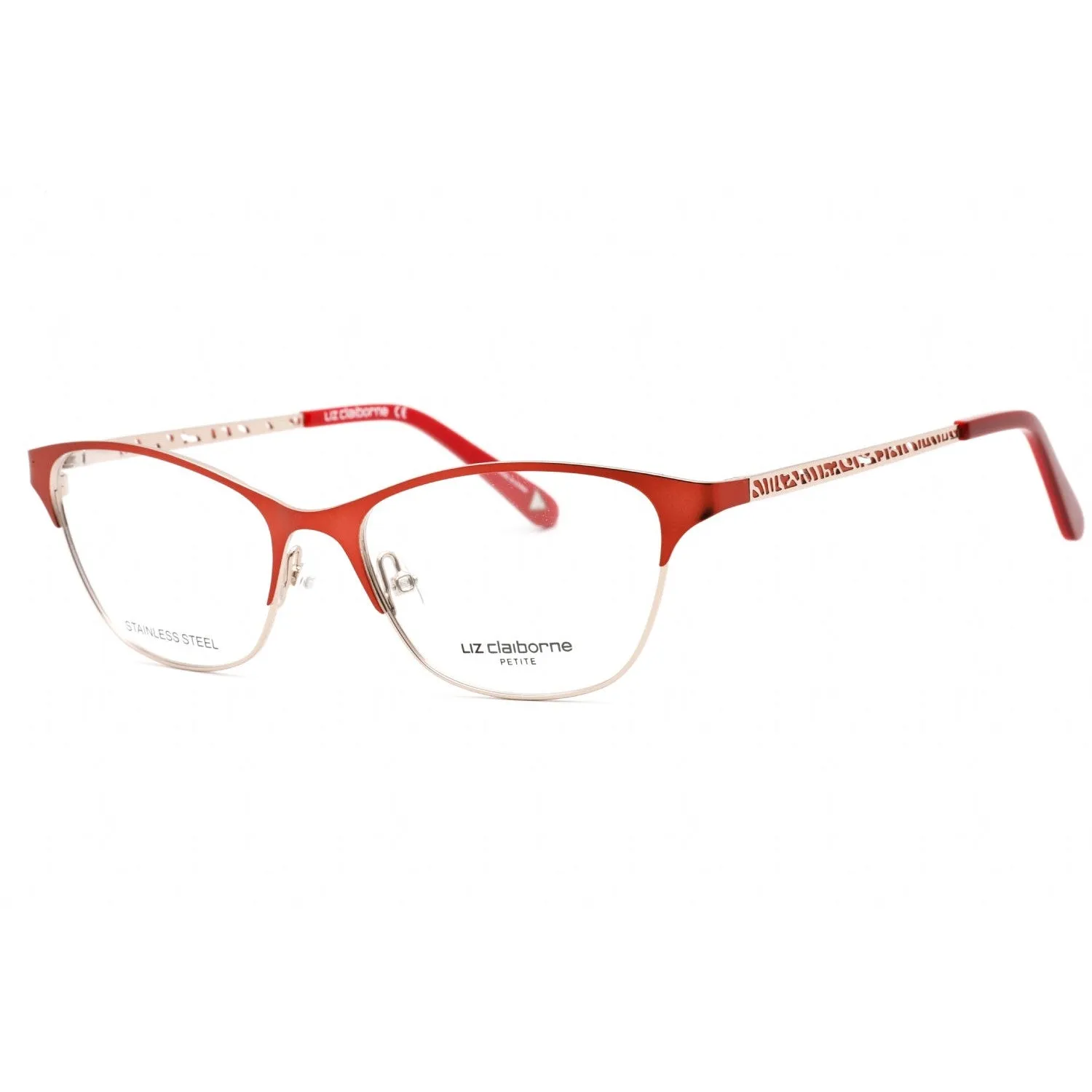 Liz Claiborne L 465 Eyeglasses Matte Red Gold / Clear Lens