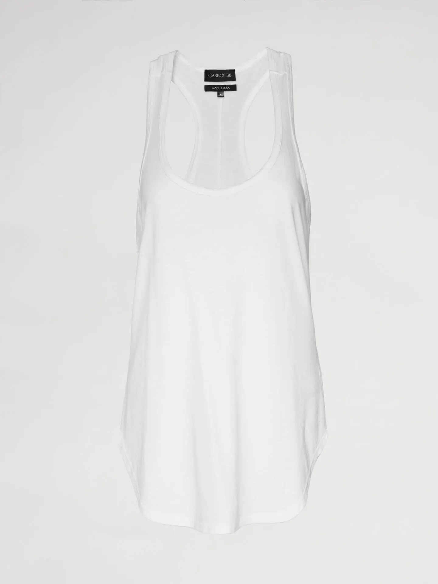 Long RacerBack Tank - White