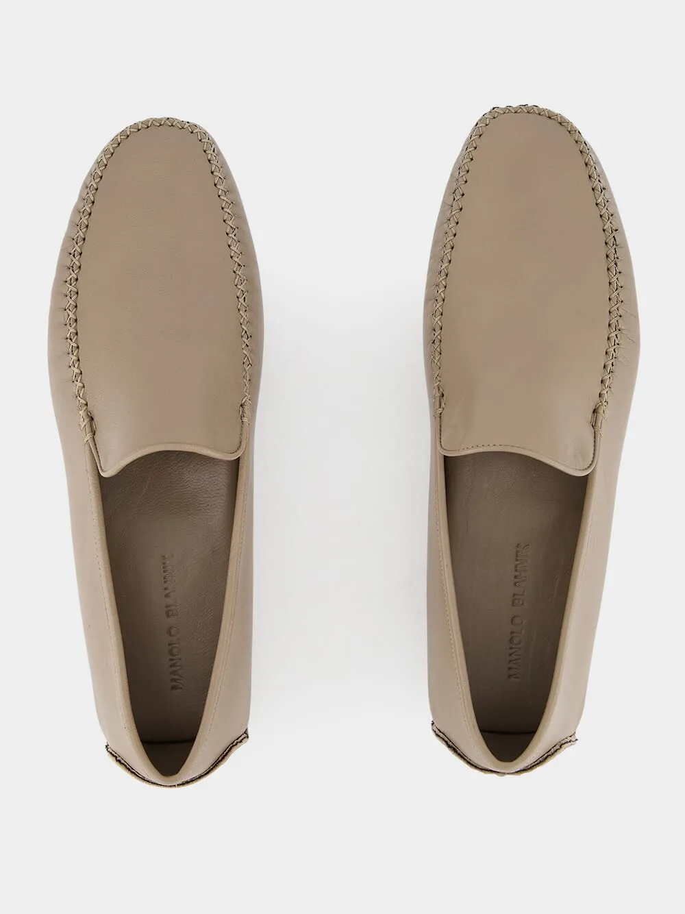 Mayfair Beige Leather Loafers